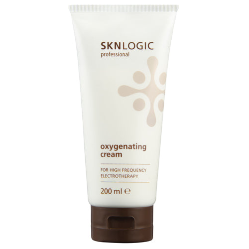 SKN Logic Oxygenating Cream in 200ml tube is a light creamy emulsion formulated for use with a high frequency machine to purify the skin.