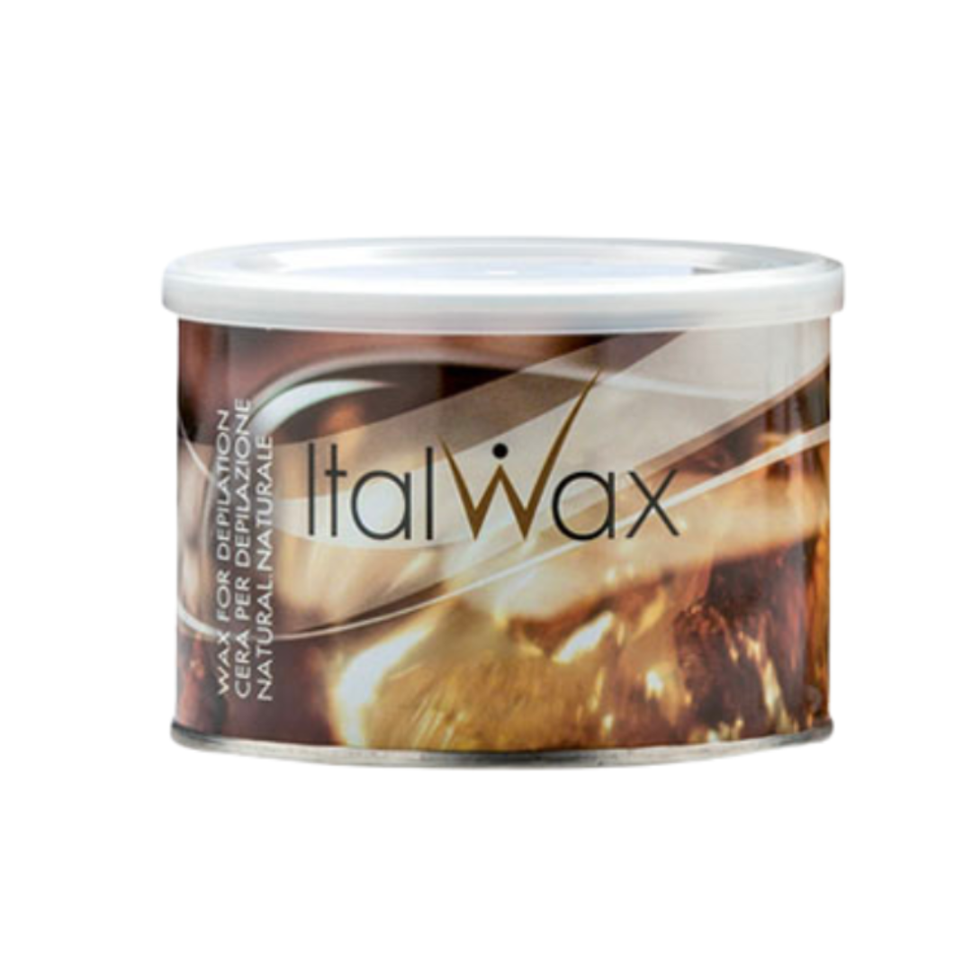W360A Italwax 500ml 400g Honey Cold Strip Wax | A brown and gold 400g tin of Italwax Honey cold strip wax hair removal wax, with Italwax and honey printed on tin.