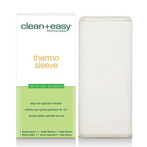 Clean+easy Waxing Thermo Sleeve use to insert wax roller cartridges to protect hands and ensure heat retention 